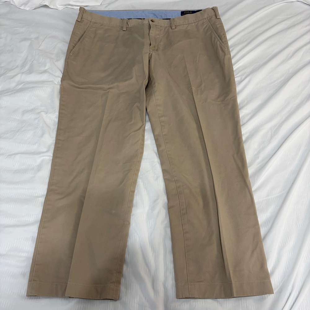 Polo Ralph Lauren Mens Stretch Slim Fit Chino Pants Khaki Tan 38x30 RN41381
